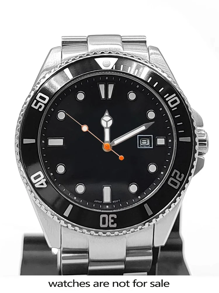 MDV106 Modified  watch dial hands gold silver black pointer for Casio Marlin MDV-106 watch Green Luminous Watch Movement hour