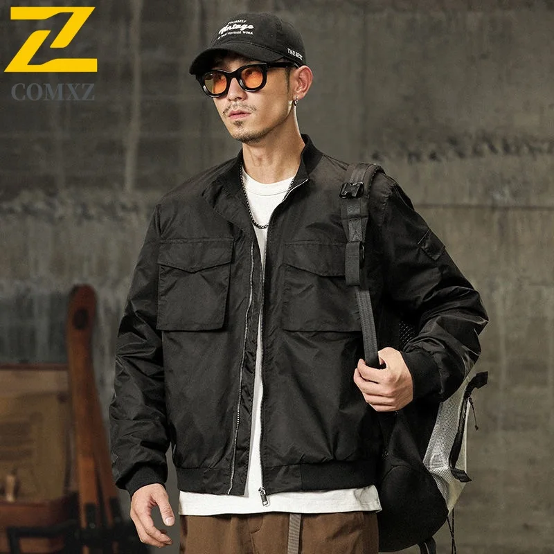 

Men Jacket 2025 New Street Fashion Thick Warm Comfortable Breathable Multi Pocket Flight Jacket Outdoor Leisure Motorcycle Coat