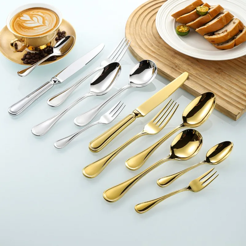 High-End Hotel 304 Stainless Steel Dinnerware Set - Steak Knife Fork Spoon Butter Knife Coffee Spoon Fruit Fork Public Spoon
