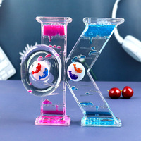 Creative Acrylic Oil Drop Hourglass Ornaments, Water Drop, Liquid Pressure Reducing Home Decoration, OK Hourglass