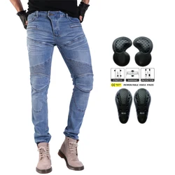 New Motorcycle Black  Anti-fall Riding Pants Moto Jeans for Men Women Motocross Racing Trousers with 4 Knee Hip Protective Pads