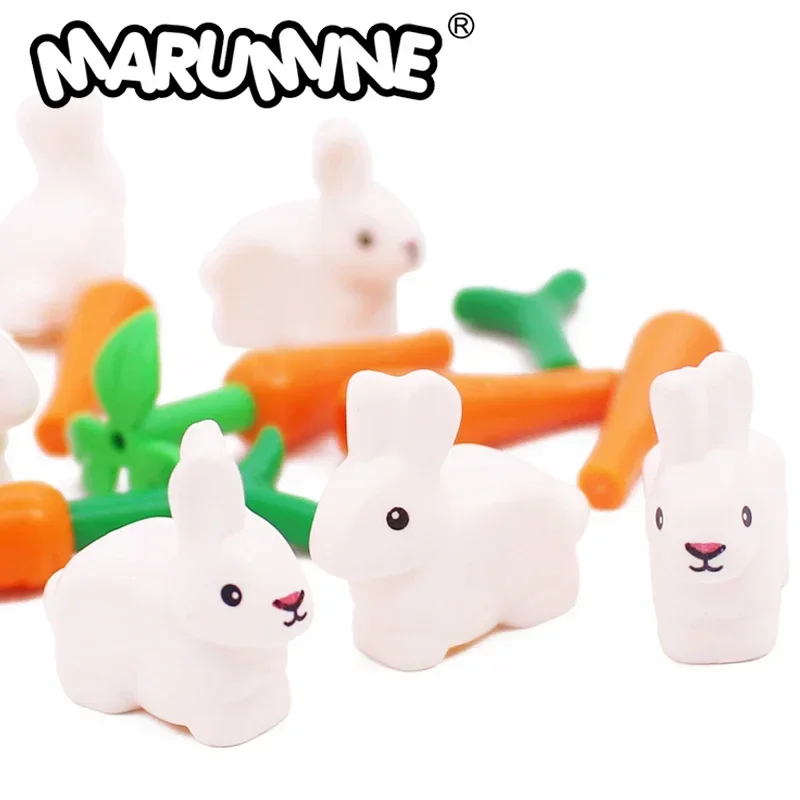 MARUMINE MOC Animals Rabbit Zoo Farm Jungle Bricks Part 20PCS 29685 33183 Compatible Building Blocks Accessories Christmas Gift