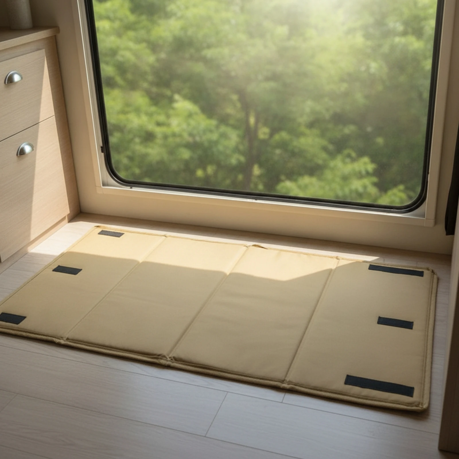 Camping Wagon Bottom Board Pad Flat Panel Wagon Base Plate with Hook-and-Loop Tabs Cart Base with Reinforced Board for Campers