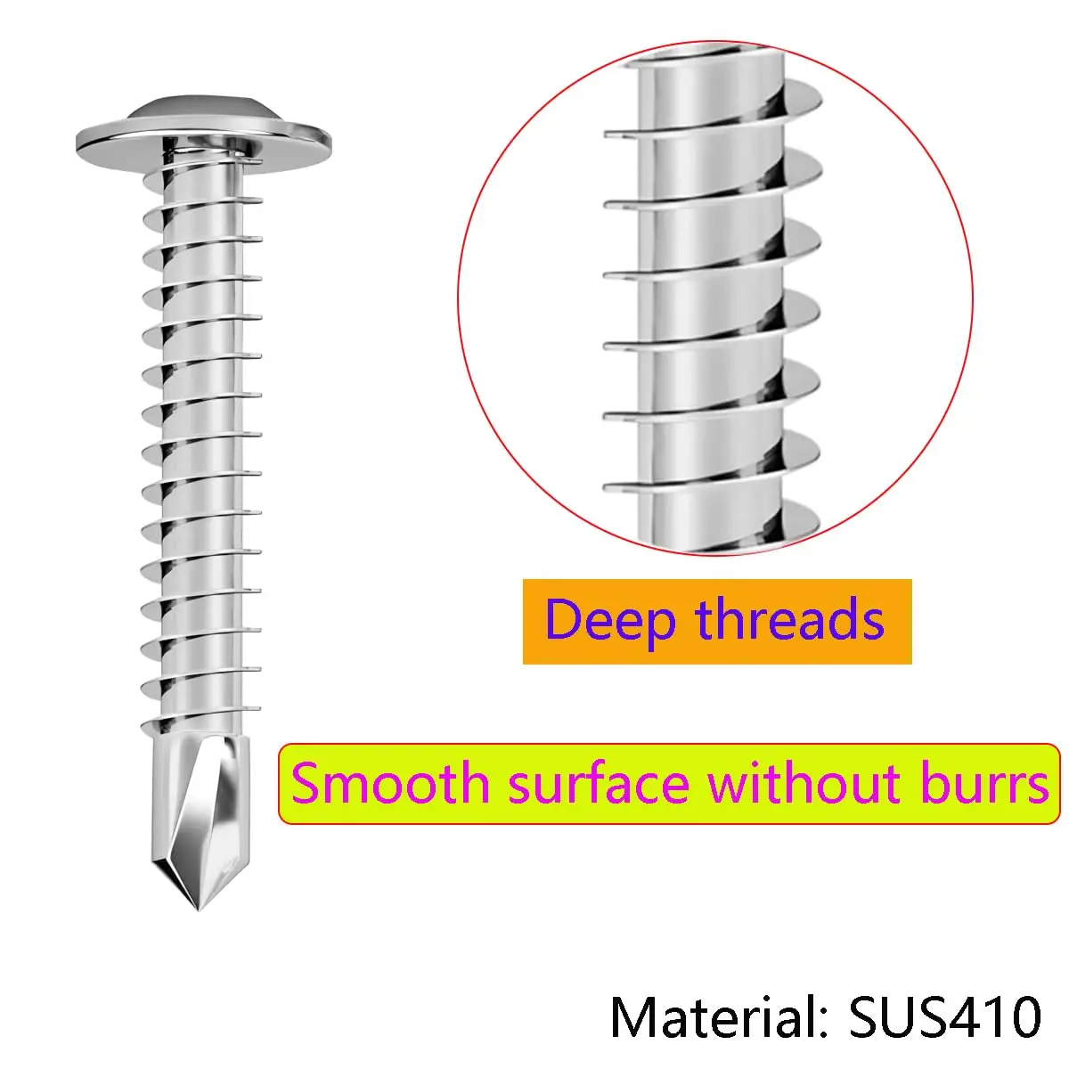 200/20 pz Viti autofilettanti Vite autoperforante Phillips a testa piatta grande in acciaio inossidabile per kit di assortimento di lamiera di legno