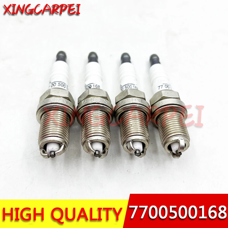 4pcs/lots 7700500168 Normal Spark Plug for RENAULT SANDERO STEPWAY LOGAN THALIA TWINGO Clio II Kangoo 1.2L 1.4L 1.6L 1997-2001