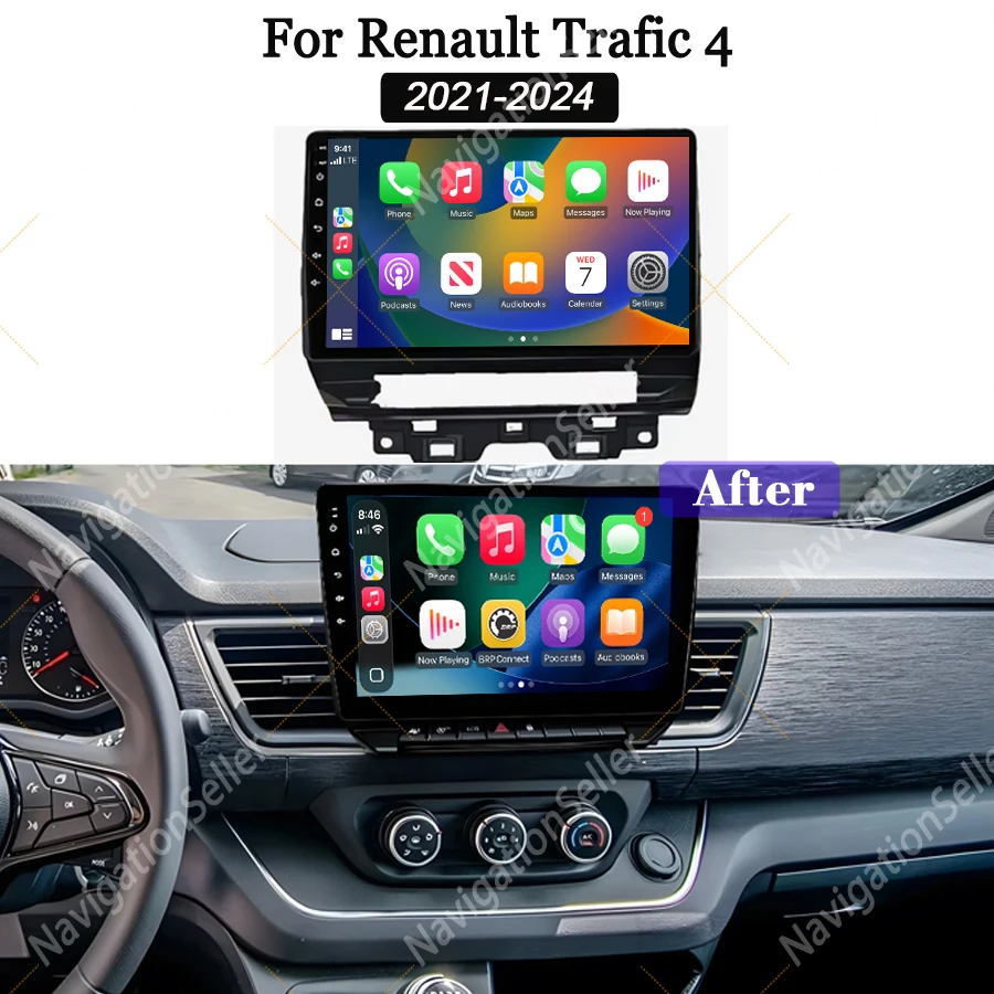 

Carplay For Renault Trafic 4 2021 2022 2023 2024 Android Radio Touch Screen Aftermarket Stereo Android Auto Audio System Gps DAB