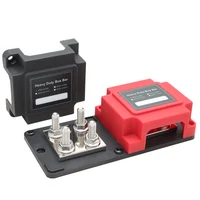 Barra colectora marina de 8 vías, conector M8Post, bloque de distribución de energía con cubierta y tuercas, color negro y rojo, 400A, 12VDC, última versión