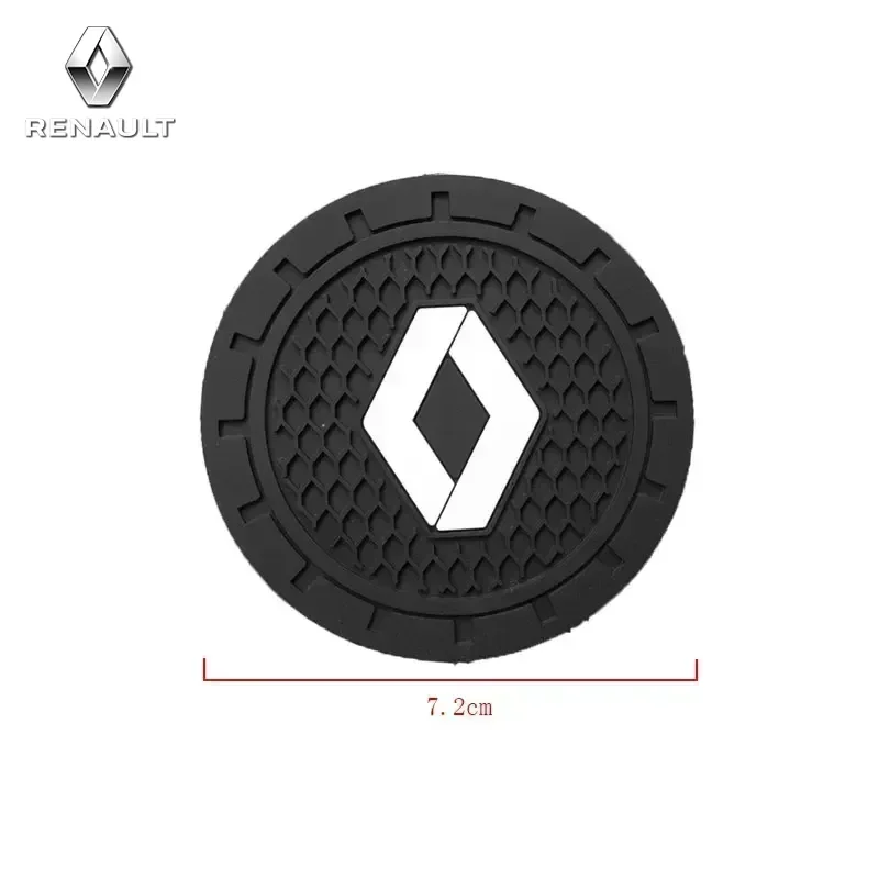 1/2pcs Car Logo Car Coaster Water Cup Anti-Slip Silicone Pads For Renault Clio Captur Megane Kadjar Talisman Trafic Sandero