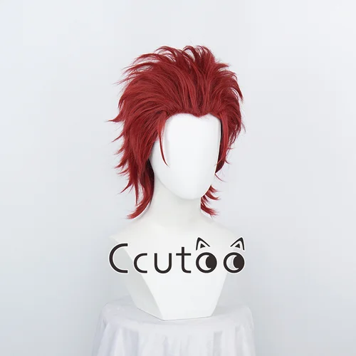 Imagen 2 del producto K SUOH MIKOTO Peluca de Cosplay de pelo sintético corto rojo oscuro, resistente al calor, estilo Anime, gorra de peluca gratis