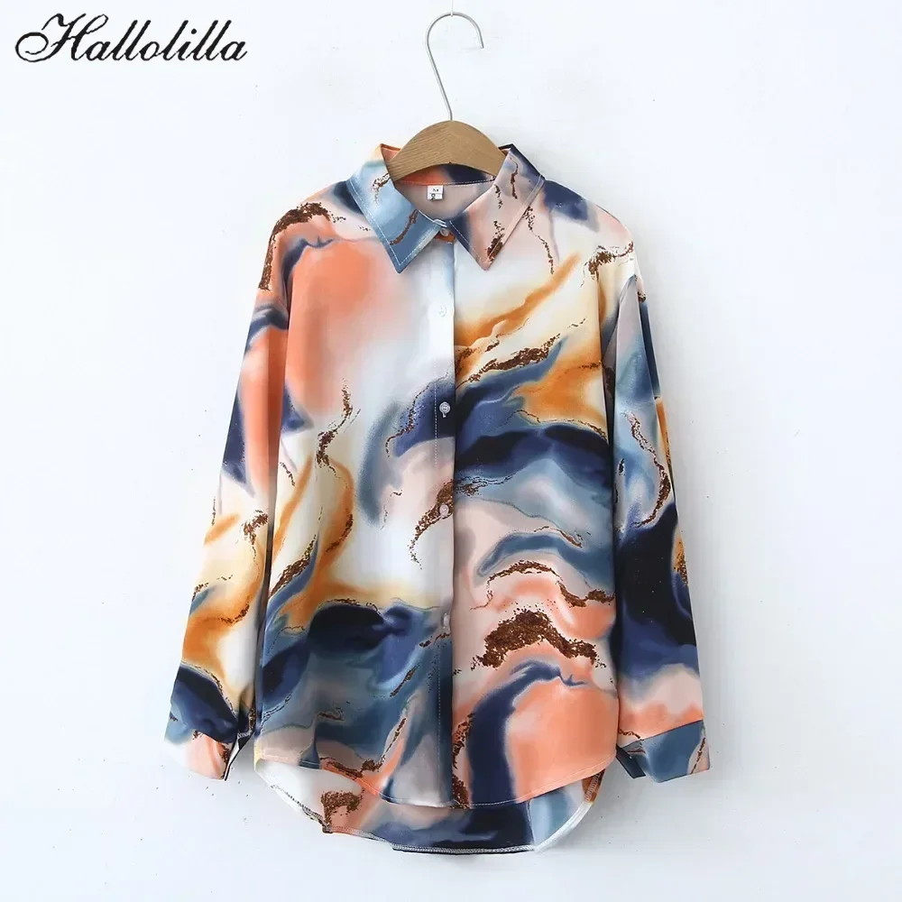 Blouse Fashion Casual Summer Shirts for Women Clothes Women Clothing Vintage T-Shirts Y2k Top Tees Streetwear Print Autumn