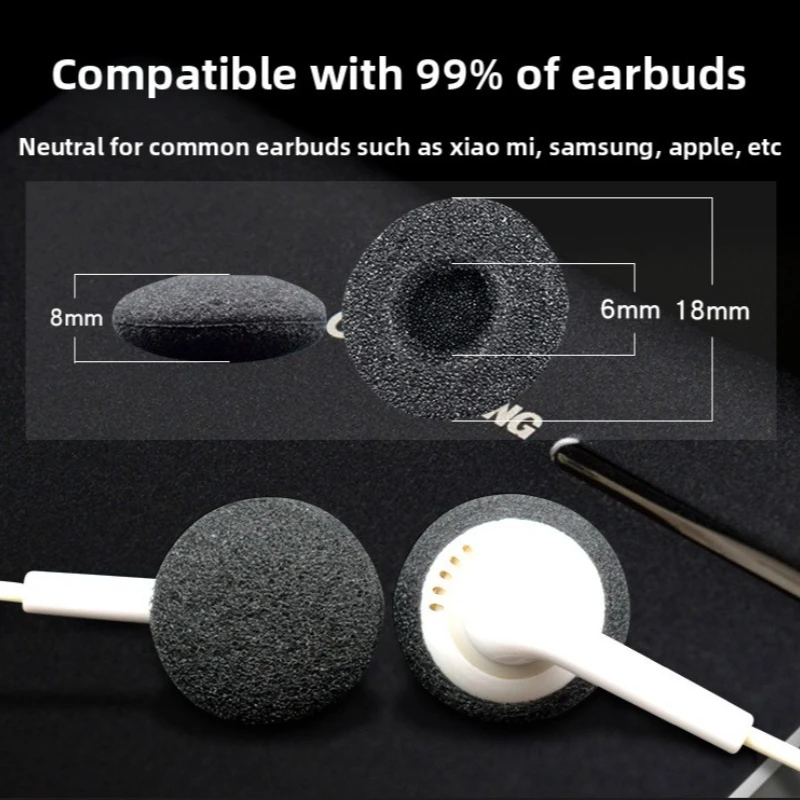 

Soft Noise-Isolating Cotton Earbud Covers - Universal Thickened Sponge Tips for Apple Earbuds Comfortable Wearing