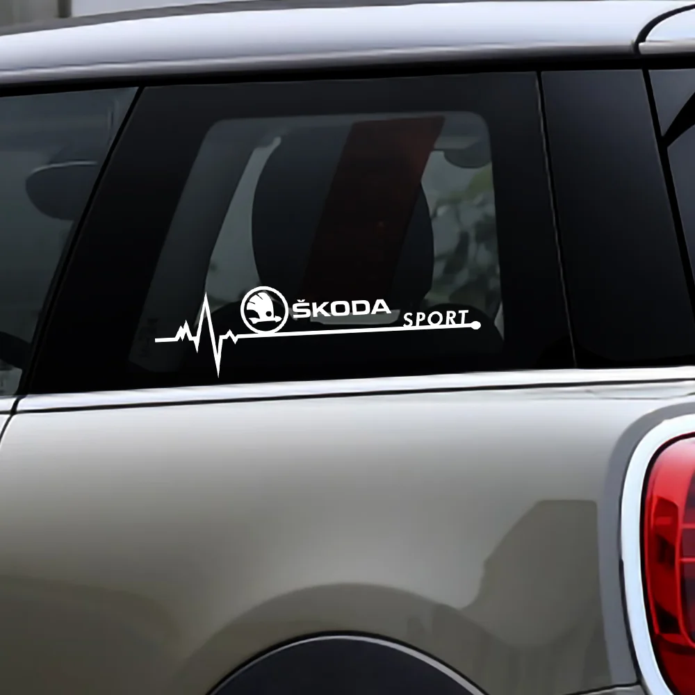 2Pcs Car Side Window Glass Sport Performance Badge Stickers For Skoda Yeti Fabia Octavia 3 2 a5 a7 Kodiaq Karoq Rapid etc