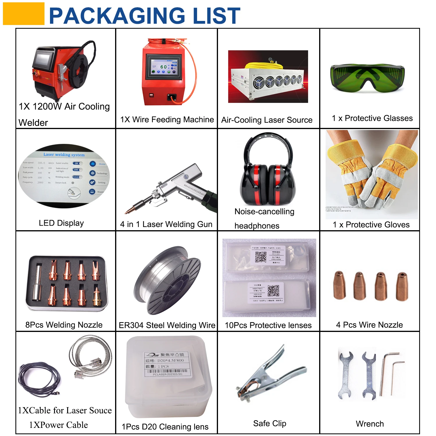 1500W/2000W 4IN1 Compact Lightweight Multifunction Air-cooled Metal Laser Welding Machine HandheldFibre Laser Cutting Cleaning