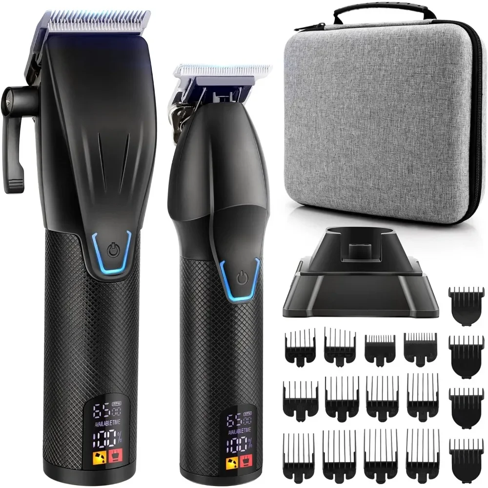 

Professional Hair Clippers & Trimmer Set for Man with Charging Base, Cordless 4 Adjustable Speeds Hair Clipper, Trimmer Kit