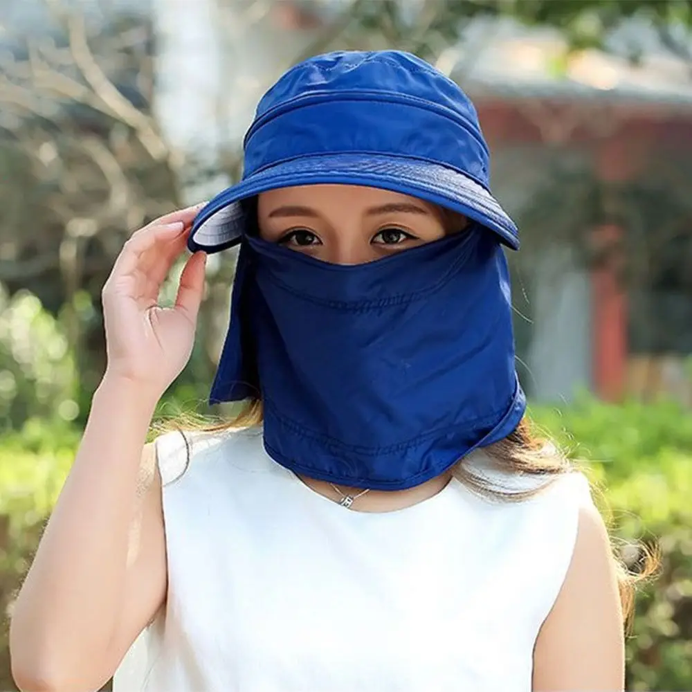 Portable UV Protection Fisherman Cap Face Neck Cover Zipper Bucket Hats Removable Baseball Cap Summer