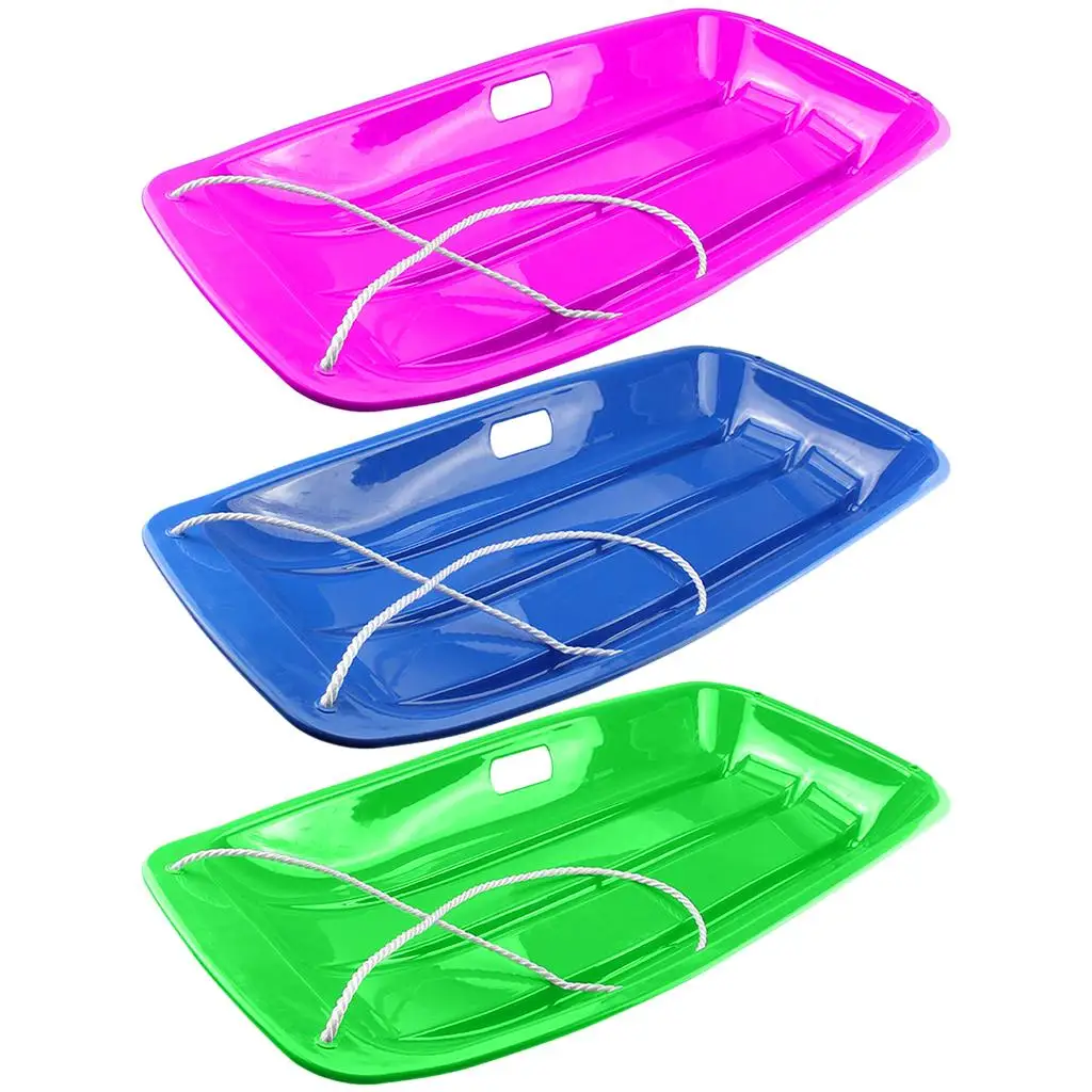 

Snow Sled Heavy Duty Large for Kids Adults Downhill Toboggan Sledge Pull Rope Luge Slider Boat Speeder Flyer Sleigh Boys Girls