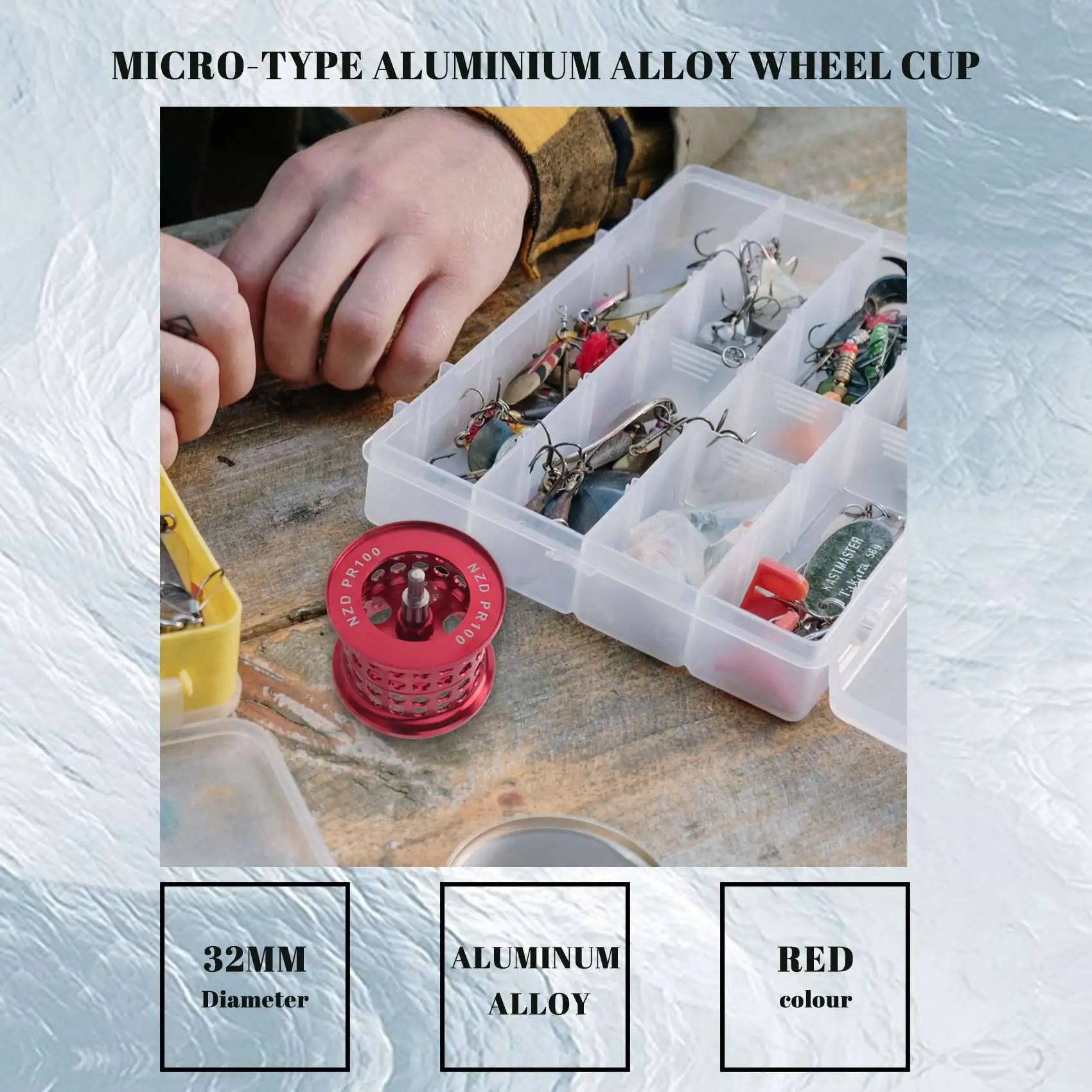 ABAZJ Bobina per mulinello da pesca Leggera micro-tipo in lega di alluminio Coppa per ruota Accessorio fai da te per DAIWA PR100