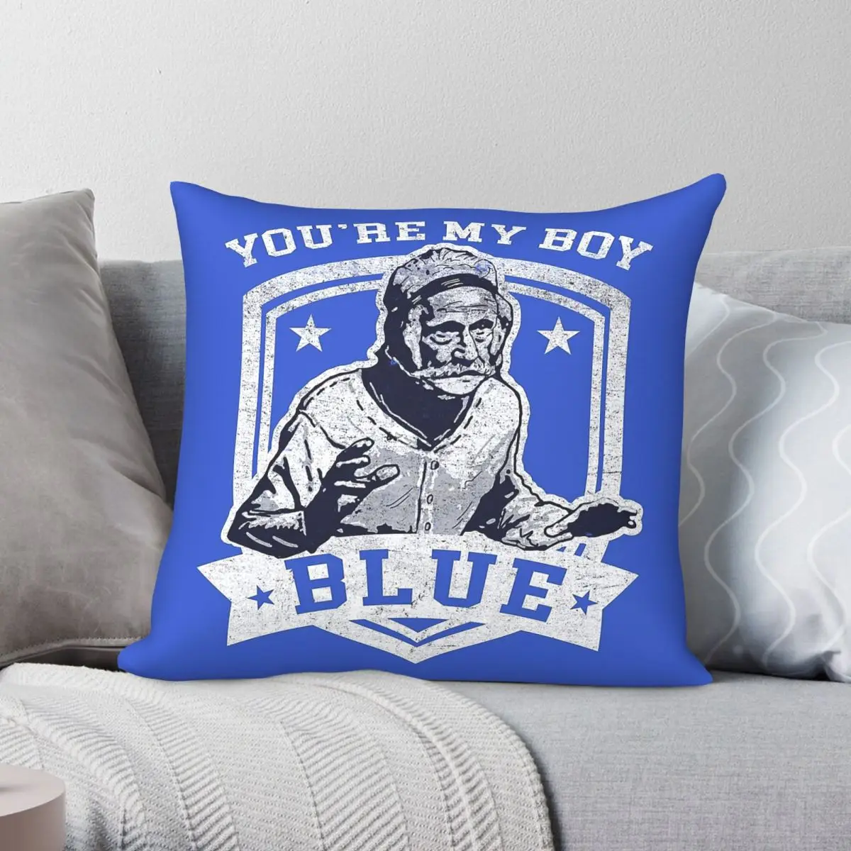 Old School You're My Boy Blue Pillowcase Polyester Linen Velvet Creative Zip Decor Home Cushion Case 45x45