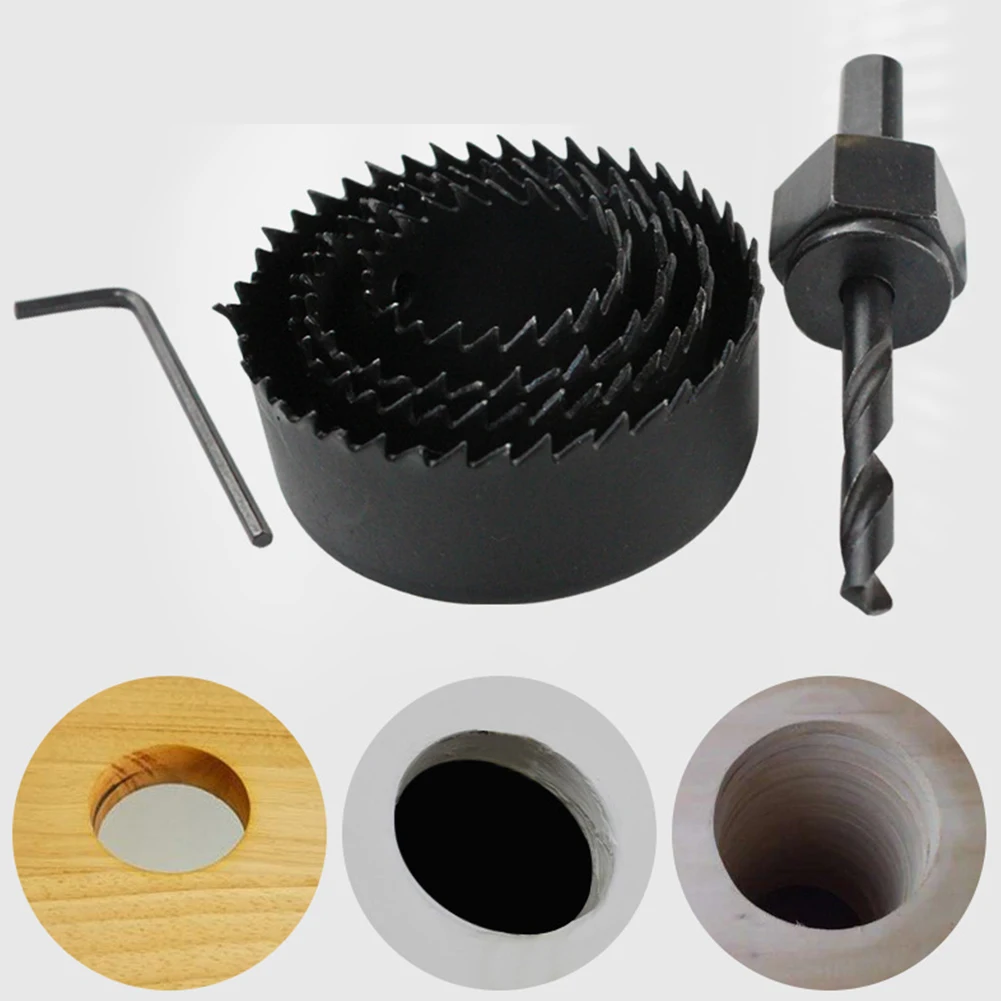 Kit de sierra de agujero para carpintería, cortador de agujero de taladro eléctrico circular de Metal de acero al carbono duradero para madera, PVC y plástico, 11 piezas por juego