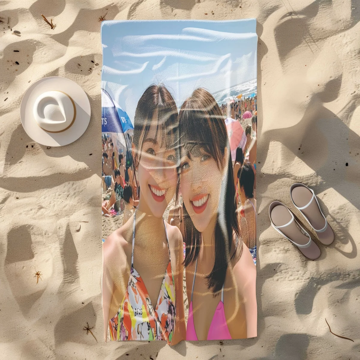 1 Custom Photo Beach Towel – Suitable for Swimming, Camping, and Travel – Personalized with Your Photo; Perfect for Beach Days a