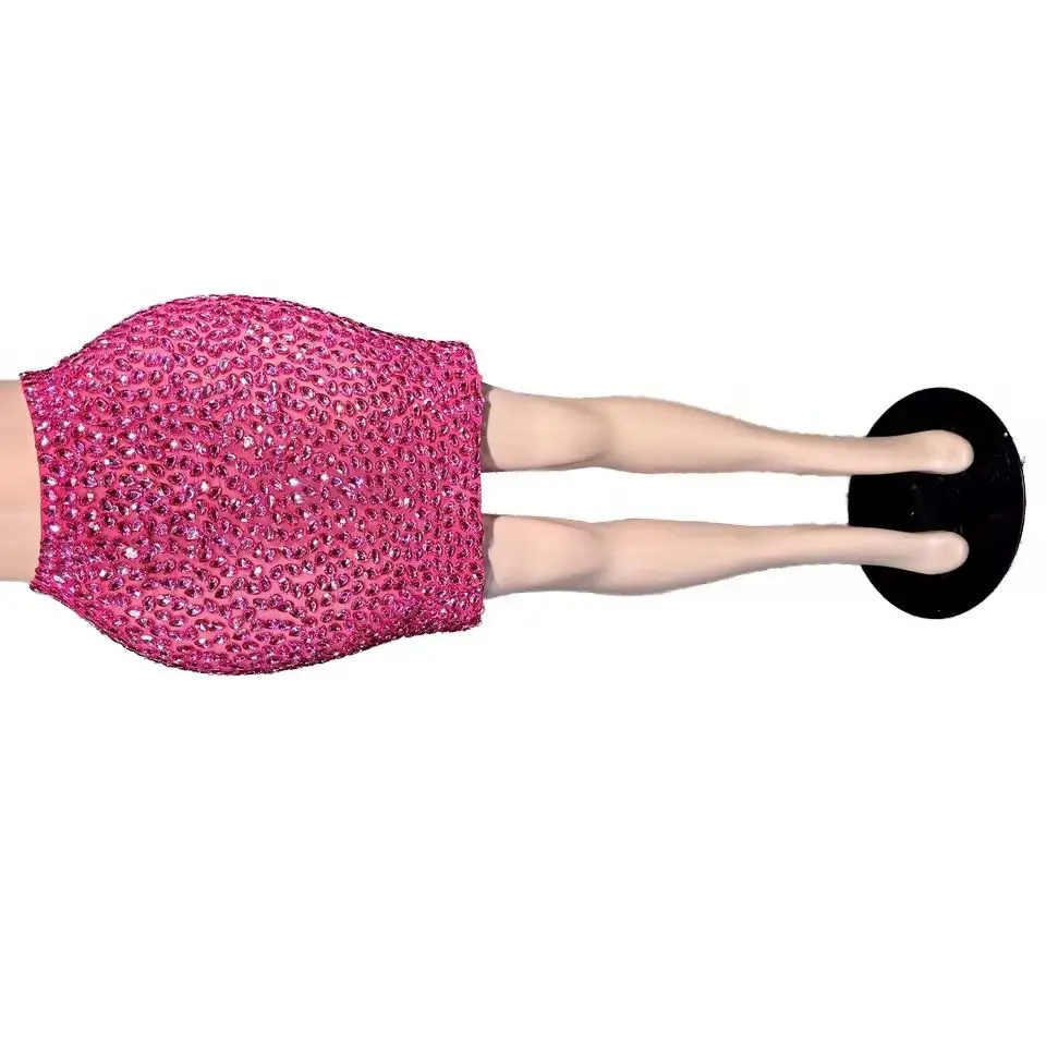 

ZD Bling Pink Fashionable Sequined Hot Girls Short Sexy Mini Skirt for Women