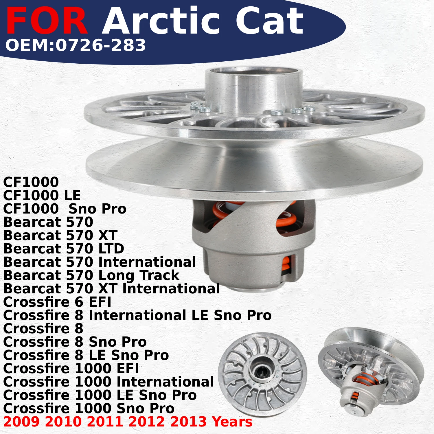 For Arctic Cat Bearcat 570 XT / LTD / International / Long Track, 0726-283 Crossfire 6 Motorcycle Rear Primary Drive Clutch Drum