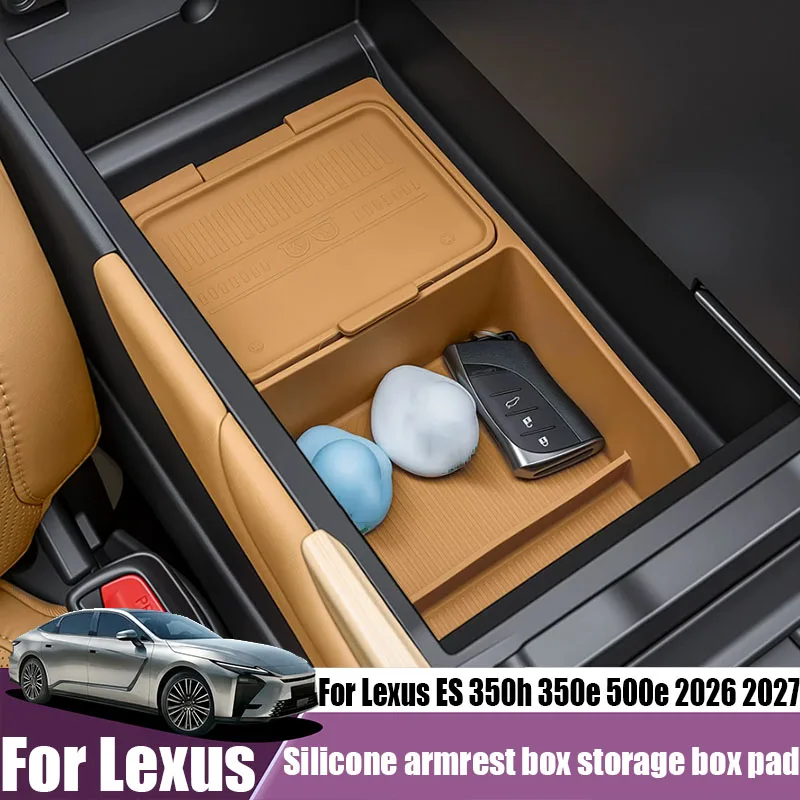 Armrest box storage box mat silicone car interior modification parts decorative products For Lexus ES 350h 350e 500e 2026 2027