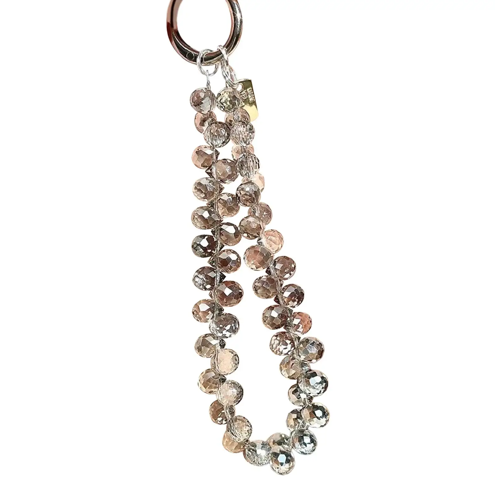 Convenient Beaded Phone Charm Chain Glass Pendant Wrist Strap for Purse Bag Charm Soft Toy