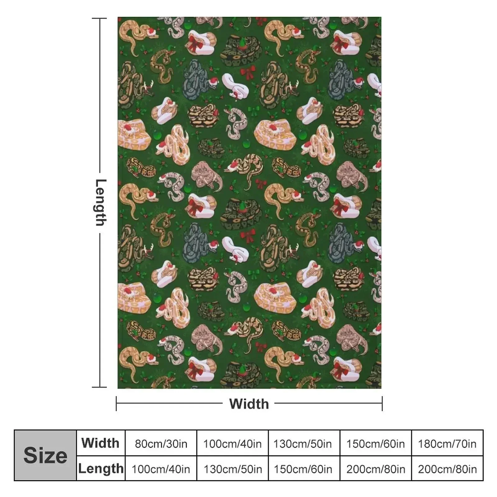 Ball Python Morph XMas Holiday Throw Blanket christmas gifts Designers Decoratives Blankets