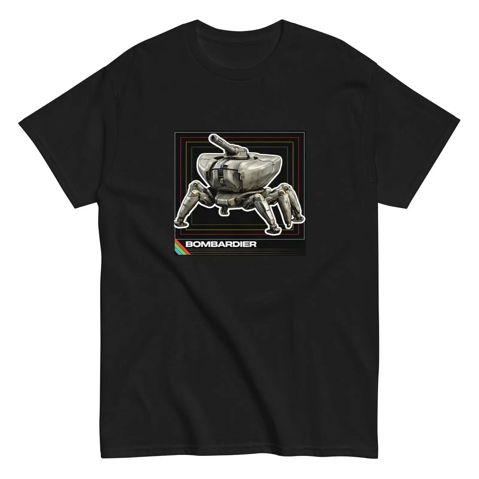 Bombardier Retro Mech T Shirt Sci Fi Robot Futuristic Gaming vintage Washed Top For Everyday Wear graphic Stylish Stretched