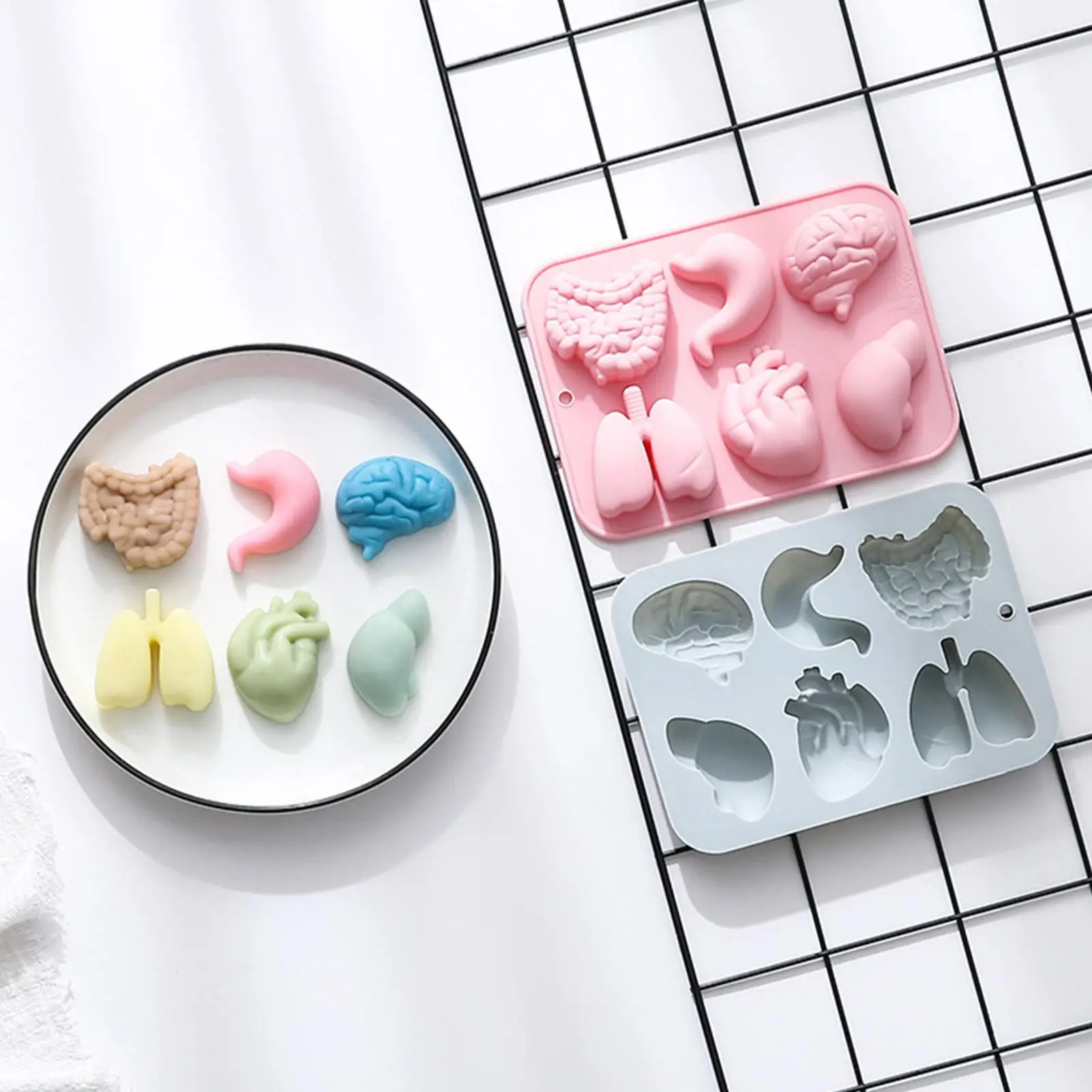 Organ Silicone Molds Halloween 3D Organ Shape Chocolate Candy Pudding Ice Cubes Tray Cupcake Baking Candy Cookie Ice Mold view 6