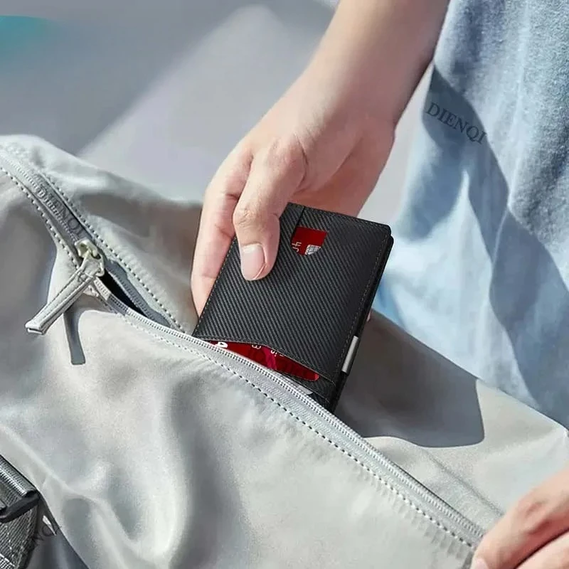 Porta carte di credito Portafogli da uomo Borsa per soldi Portafoglio sottile sottile da uomo Portafoglio corto piccolo da uomo Nero Vallet Billfold