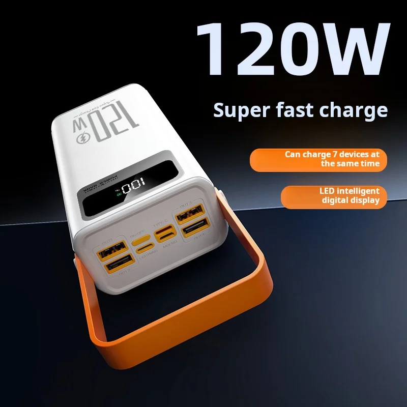 Super High 80000mah Portable Charger 4USB TYPE-C Fast Charging LED Display 10W Solar Powered 100000mah Li-Polymer Power Banks