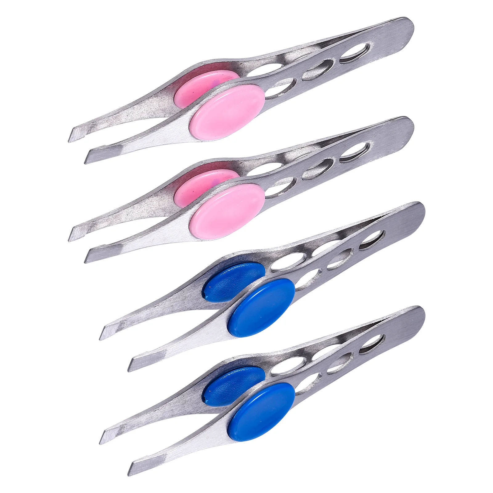 4Pcs Eyebrow Tweezer Set Anti-Rust Stainless Steel Durable Eyebrow Trimming Tools Precise Hair Removal Makeup Grooming Kit