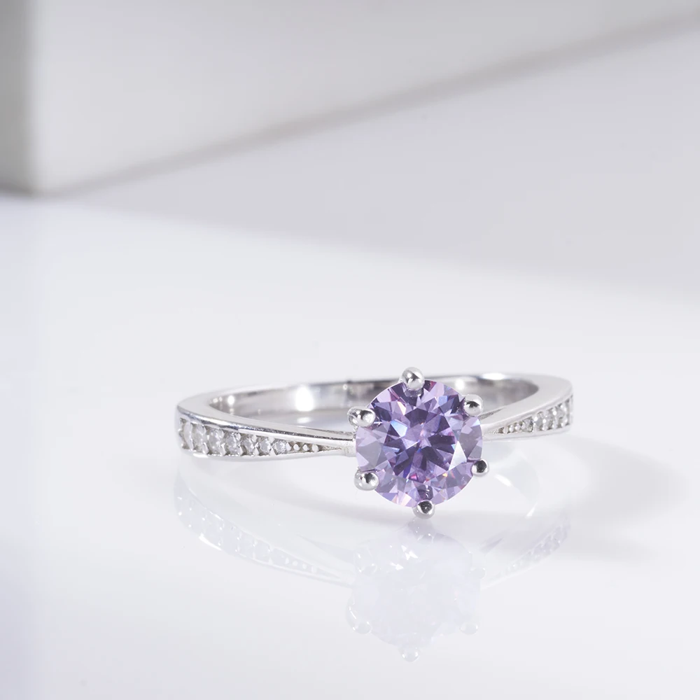 925 Silver 1-3 ct Excellent Cut Purple Green D Color Moissanite Ring Wedding Ring for Women Fine Jewelry dating party gift