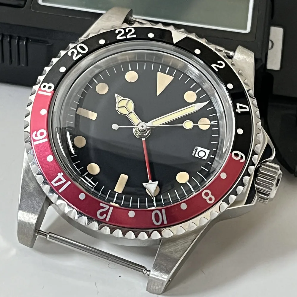 

Multicolor circle GMT Men's, one-way bezel Waterproof Luxury Men's 39.5mm domed glass Mechanical Clock Dive NH34 Automatic watch