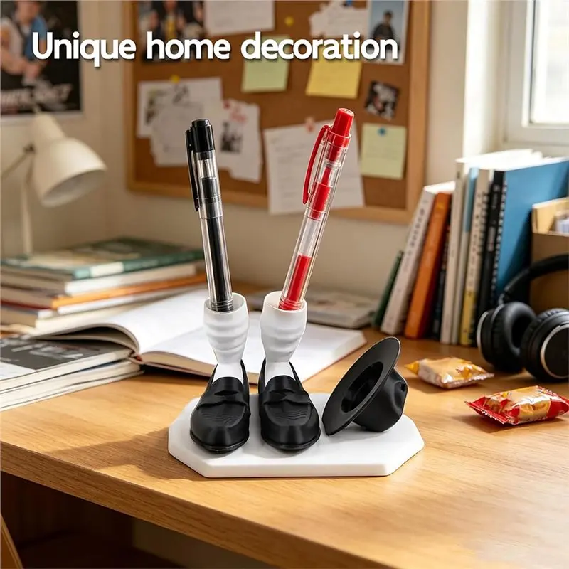 B23B For Countertop Space Glide Toothbrush Holder-Funny Bathroom Accessory With Black Hat& Shoes, Cool Gift For Music Lovers