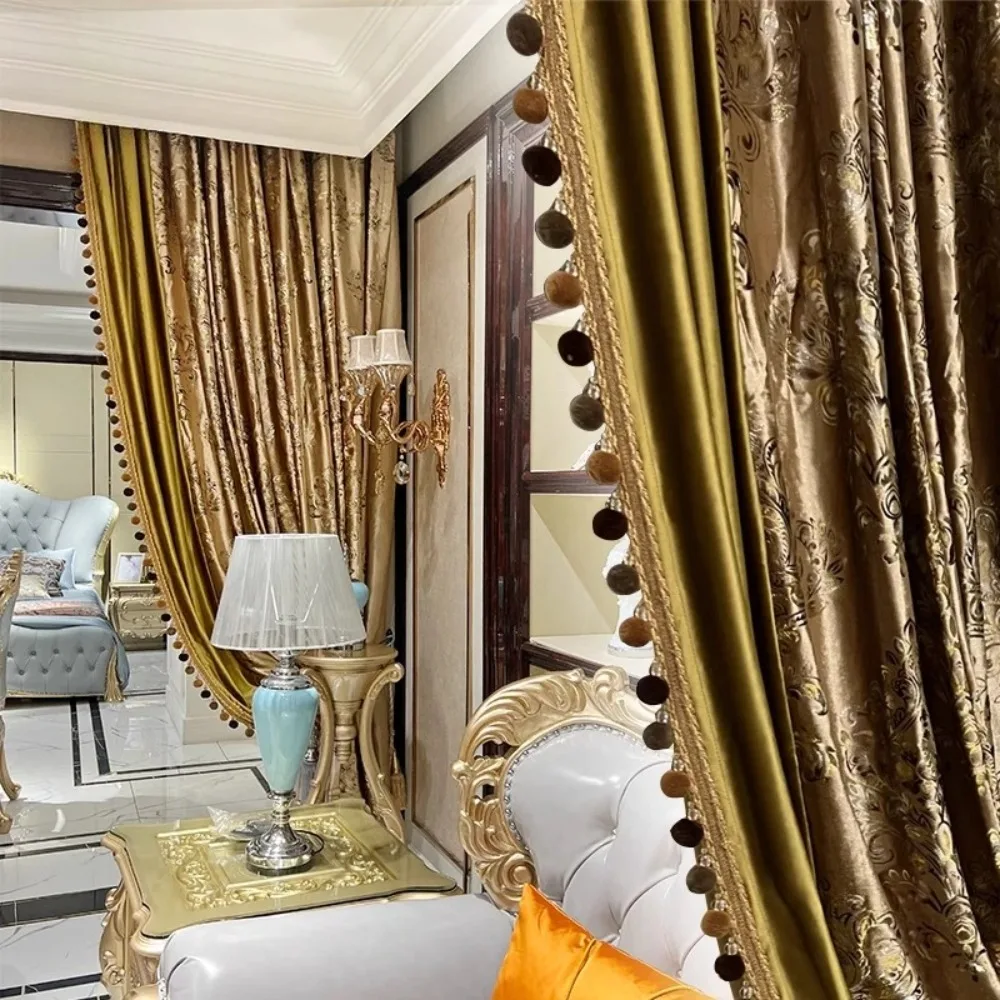High Quality Custom American French Velvet Sheer Curtains for Living Room Bedroom Balcony Drapes for Contemporary Home Decor