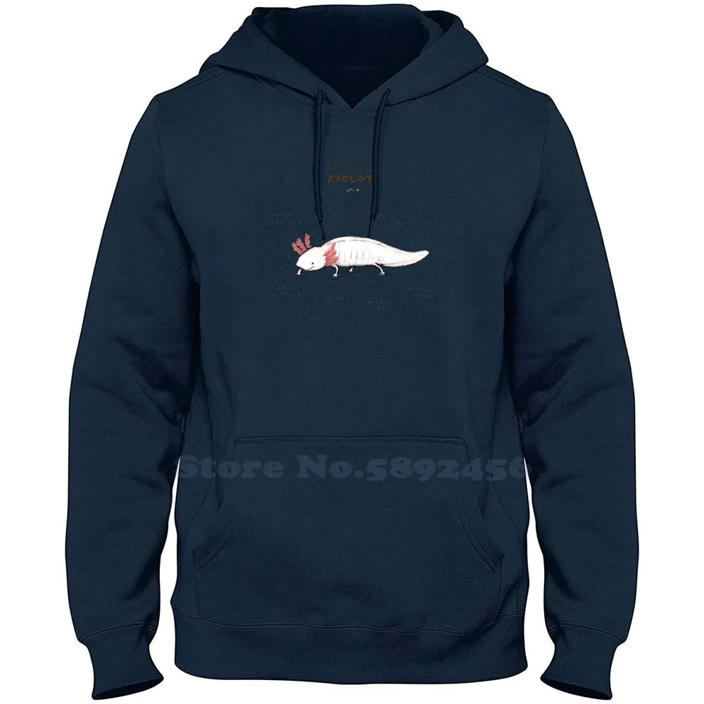 Anatomy Of An Axolotl 100% Pure Cotton Hoodie Anatomy Pet Mudpuppy Lizard Frog Reptile Amphibian Wooper Looper Mudkip