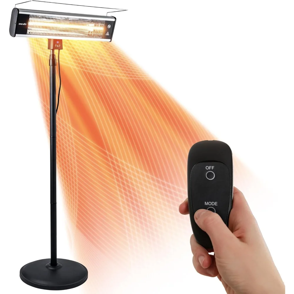 Electric Patio Heater Infrared Patio Heater for Indoor/Outdoor Use Portable Stand Heater with Remote Control