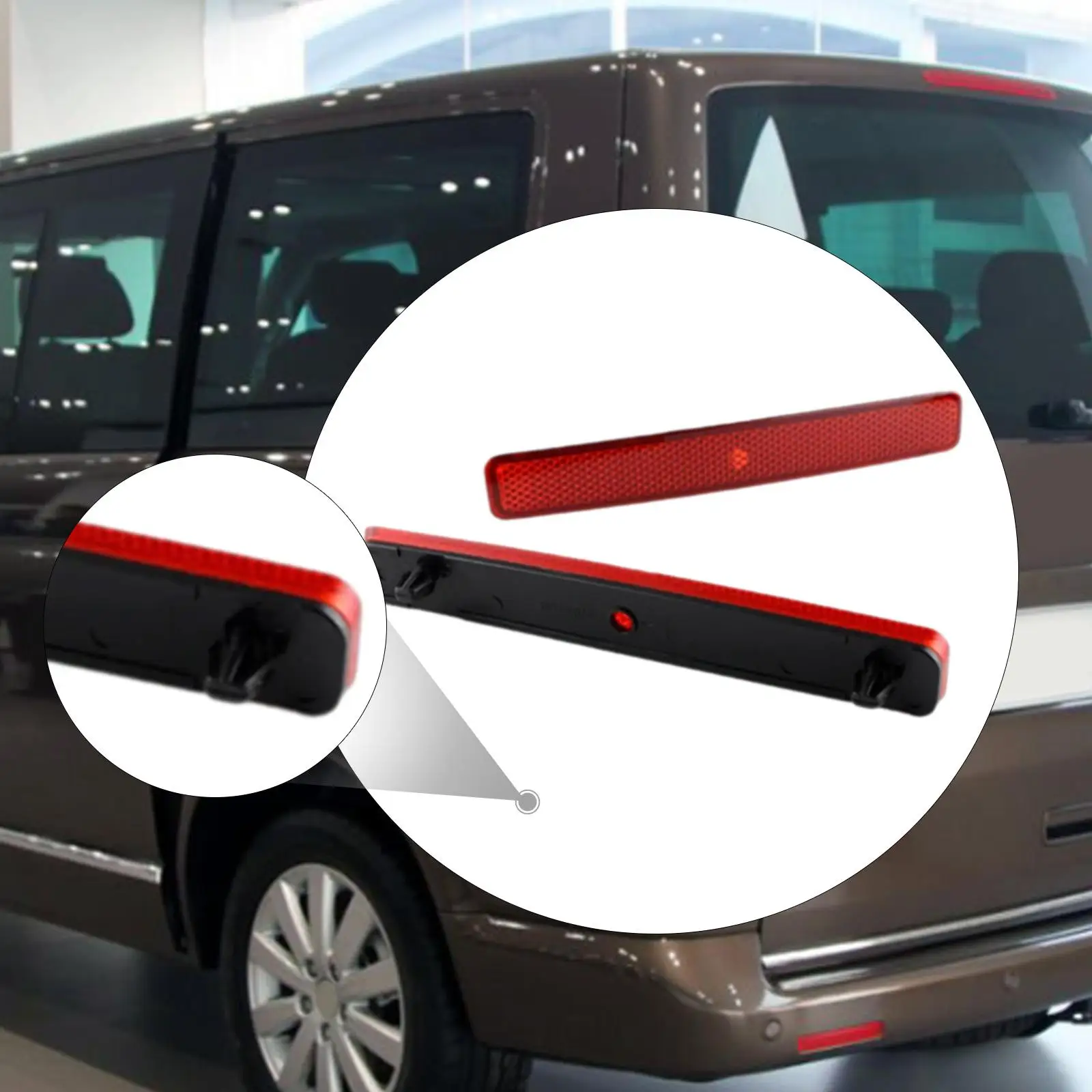 2x แผ่นสะท้อนแสงกันชนด้านหลัง 7E0945105 7E0945106 อุปกรณ์สำหรับโฟล์คสวาเก้น มัลติแวน