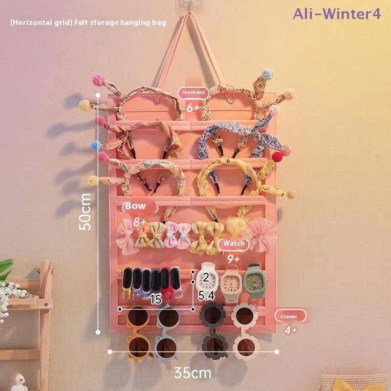 【Winter4】Organizador colgante de fieltro para pinzas de pelo, diademas, horquillas y gafas de sol para mujeres y niñas