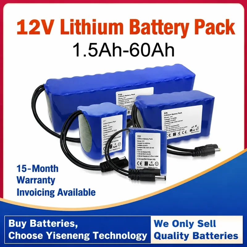 12V Lithium Battery for Solar Light Large Capacity Small Volume 18650 Power Battery with RS485 Communication Customizable