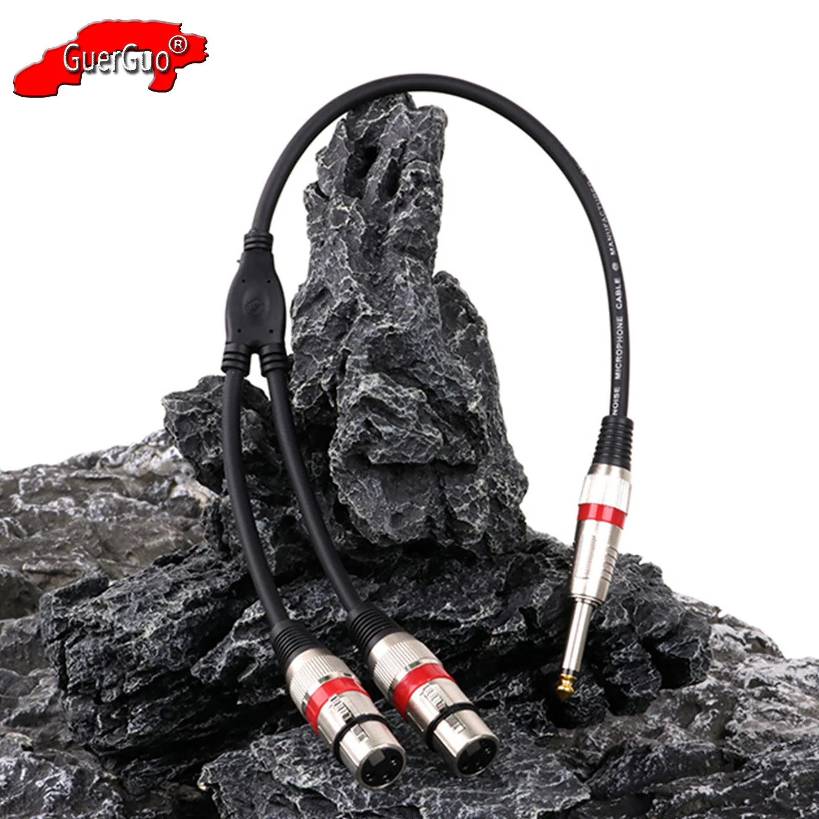 

6.35mm 1/4 Inch TS Mono Jack to Dual 3Pin XLR Female Audio Converter Cable for Mixer Guitar Amplifier Y Splitter Shielded Cords