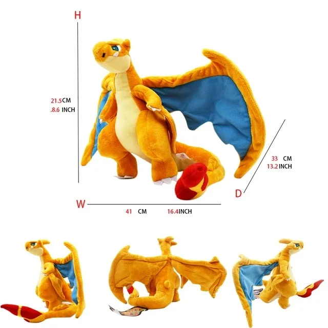 Pokémon Großes Plüschtier, Erd-Schildkröte, Huangyan-Wolf, Soloya, Feurdrache, Spielzeugpuppe, Plüschtier Chi – Detail 6