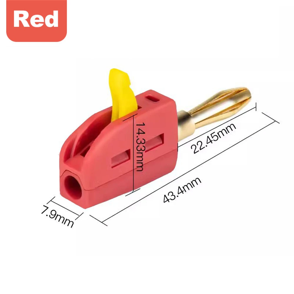 1pc 4mm Solderless Quick Connect High Current 32A Banana Plug Wire Connector, Power Testing 4MM Power testing instrument plug