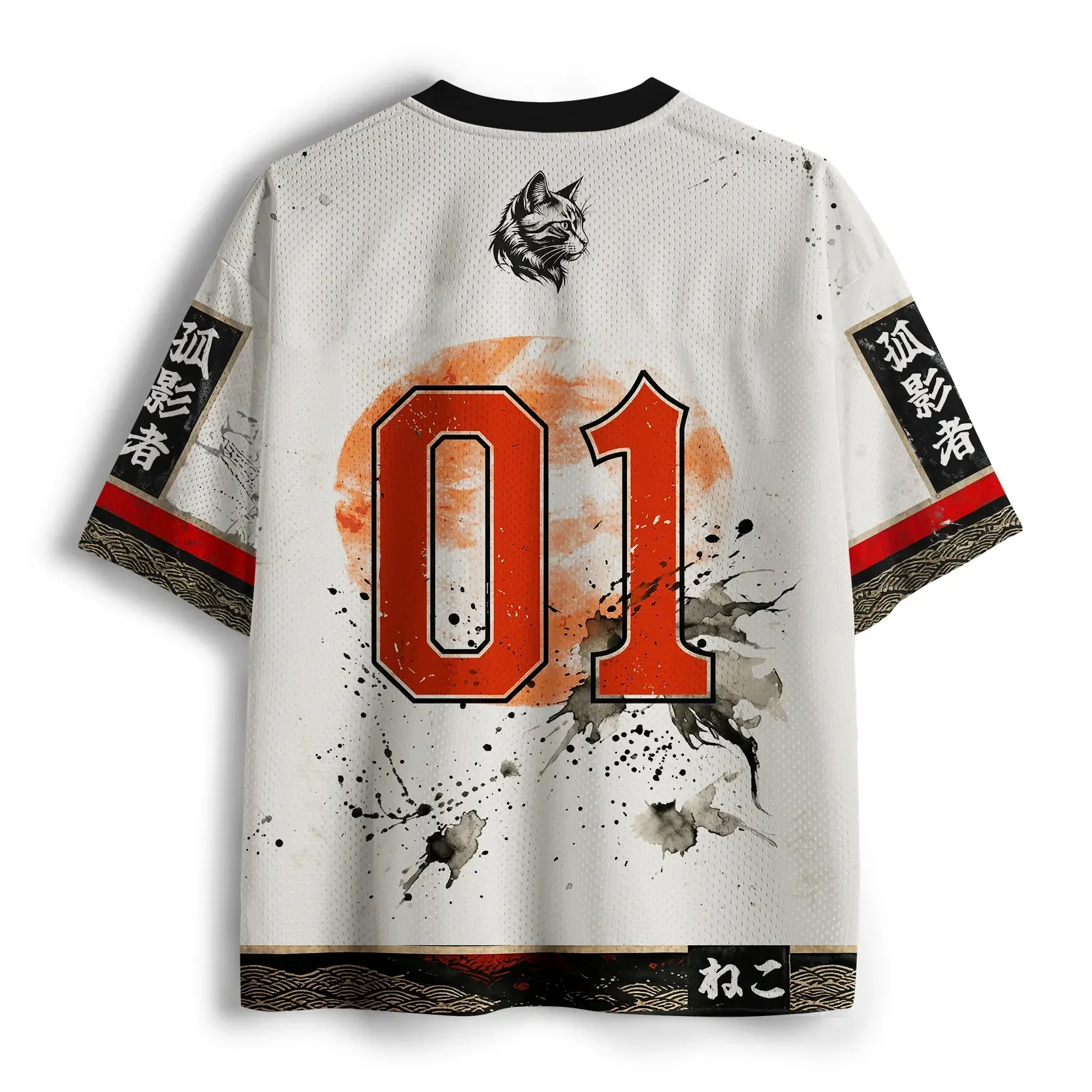 Japanese Samurai Men's T-shirt New Fashionable V-neck 3D Leisure Outdoor Sports Adult and Children's Parent Child T-shirt