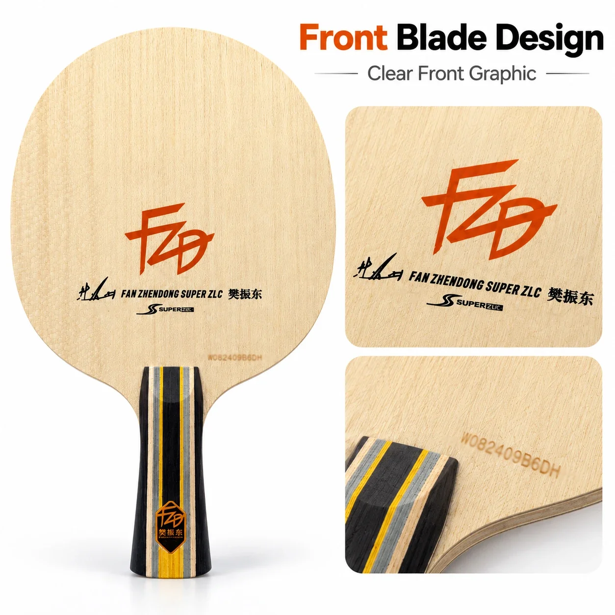 DIY Same FAN SUPER ZLC Table Tennis Blade Offensive FL Handle Long Grip Ping Pong Bat Fast Attack Table Tennis Racket