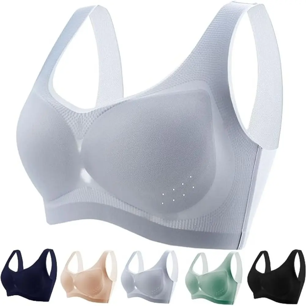 Breathable Ice Silk Lifting Bra Ice Silk Fabric Skin-friendly Ion Lymphvity Detoxification Shaping Powerful Lifting Bra Stretchy