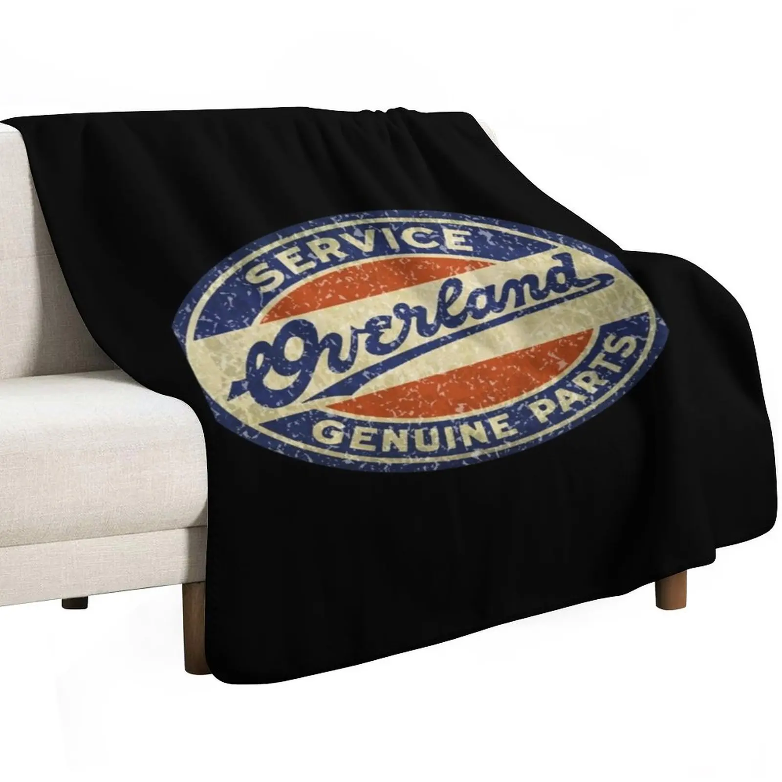 Willys Overland Service sign Throw Blanket Travel Comforter heavy to sleep Loose Thermal Luxury Blankets